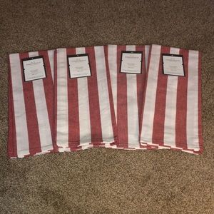 NWT set of 4 Threshold 100% Cotton Striped 18” x 28” Kitchen Towel